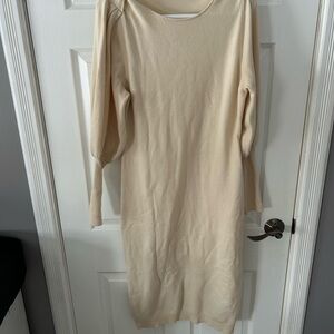 Elegant Cream Sweater Dress
